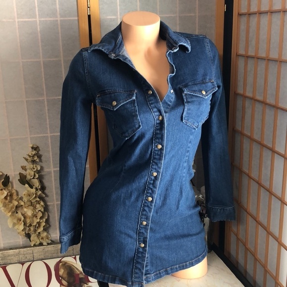 ⚫️ KENDAL AND KYLIE XS DENIM BODYCON DRESS XS​​ - Picture 4 of 5